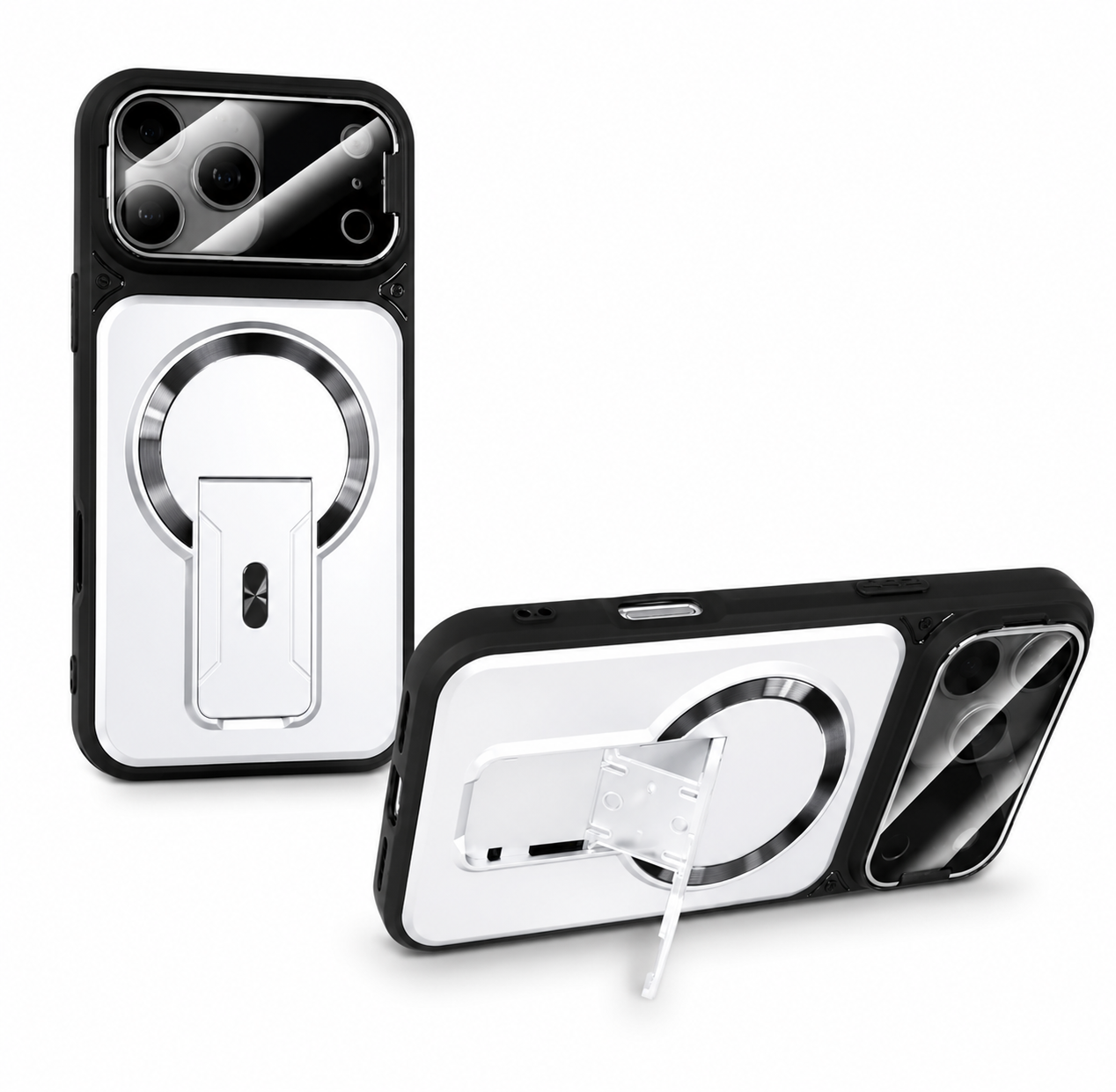 Custodia magnetica per iPhone con protezione per l'obiettivo della fotocamera
