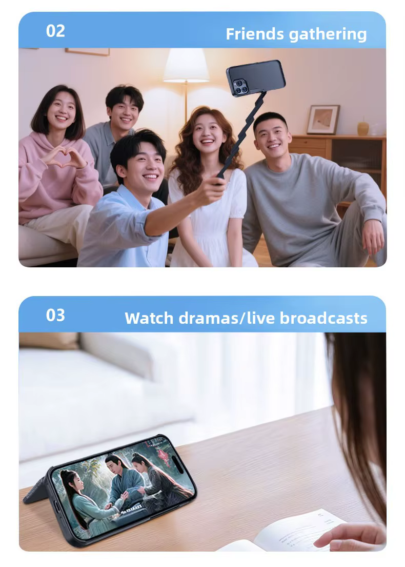 Magnetic iPhone Case with Built-in Selfie Stick – Sleek Protection & Hands-Free Photos