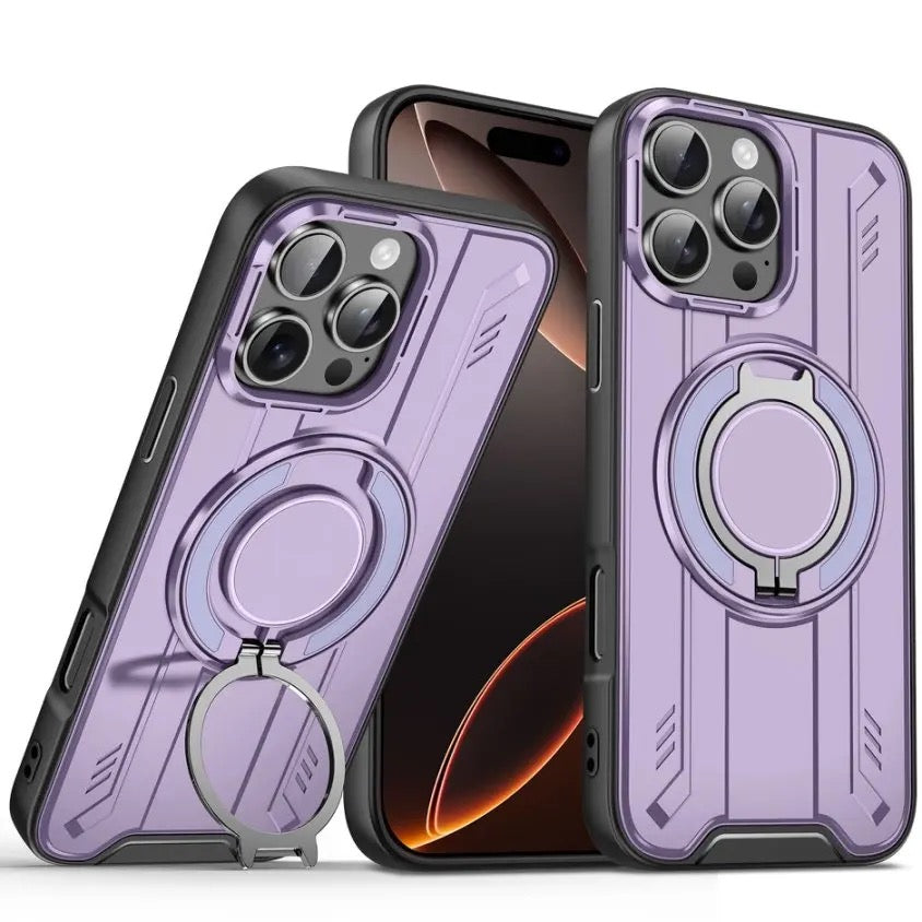 Shockproof Magnetic Case with Ring Stand – 360° Protection & Hands-Free Comfort for iPhone