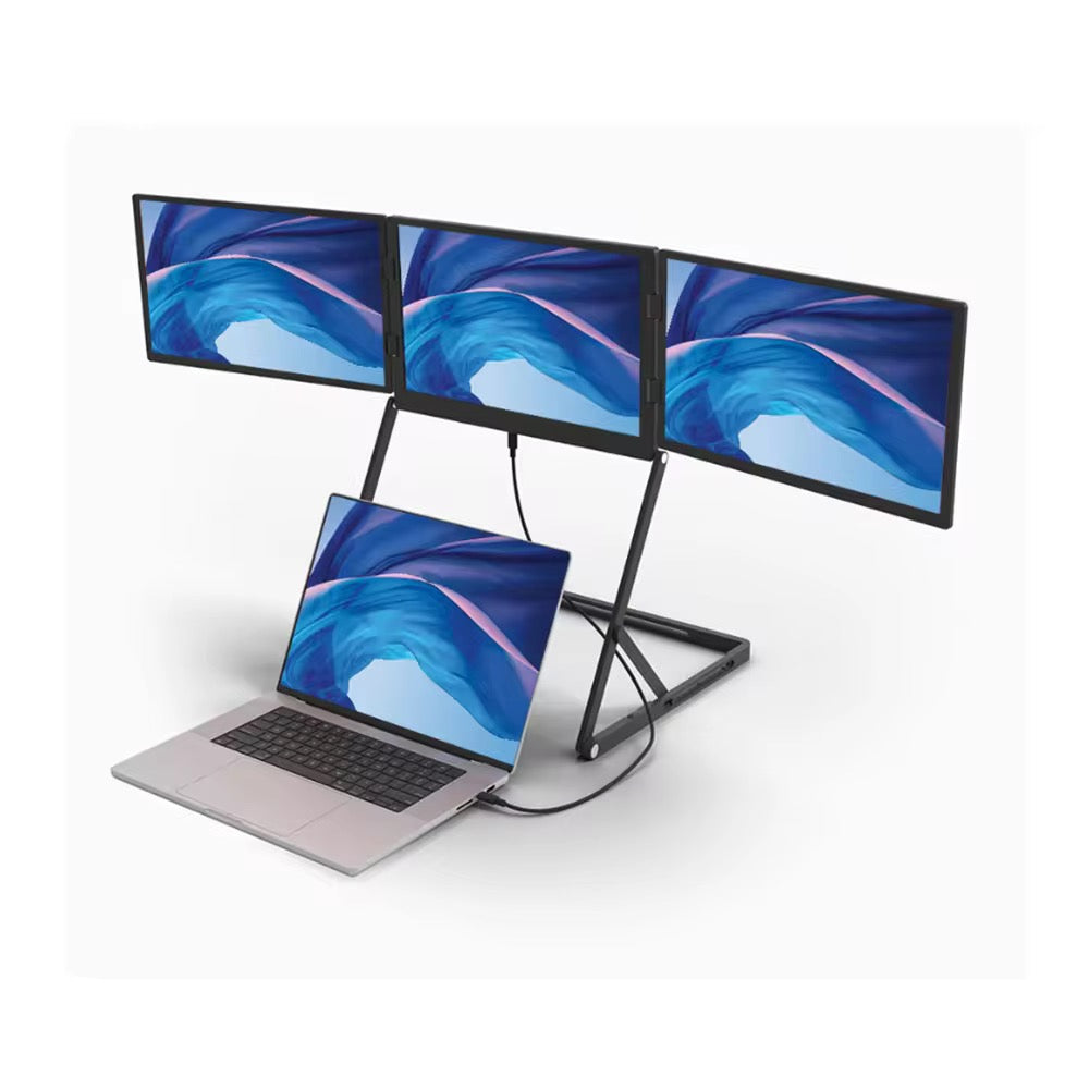 Portable Foldable Quad-Screen Laptop Monitor Extender