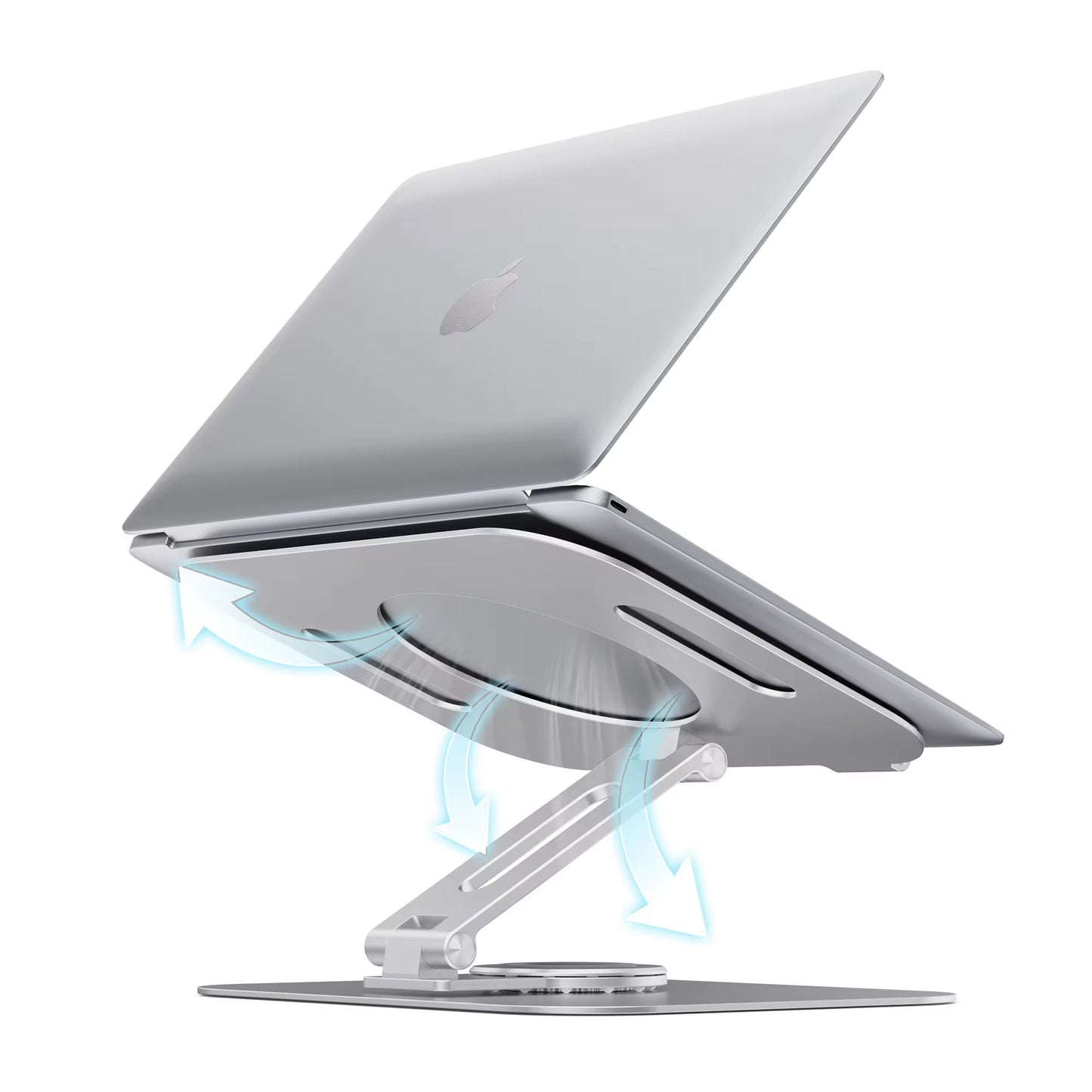 Adjustable Aluminum Laptop Stand – 360° Rotating Ergonomic Desk Stand for MacBook & Laptops