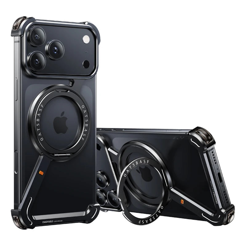 Luxuriöse magnetische iPhone-Hülle – 360°-Stoßschutz mit drehbarem Ringständer