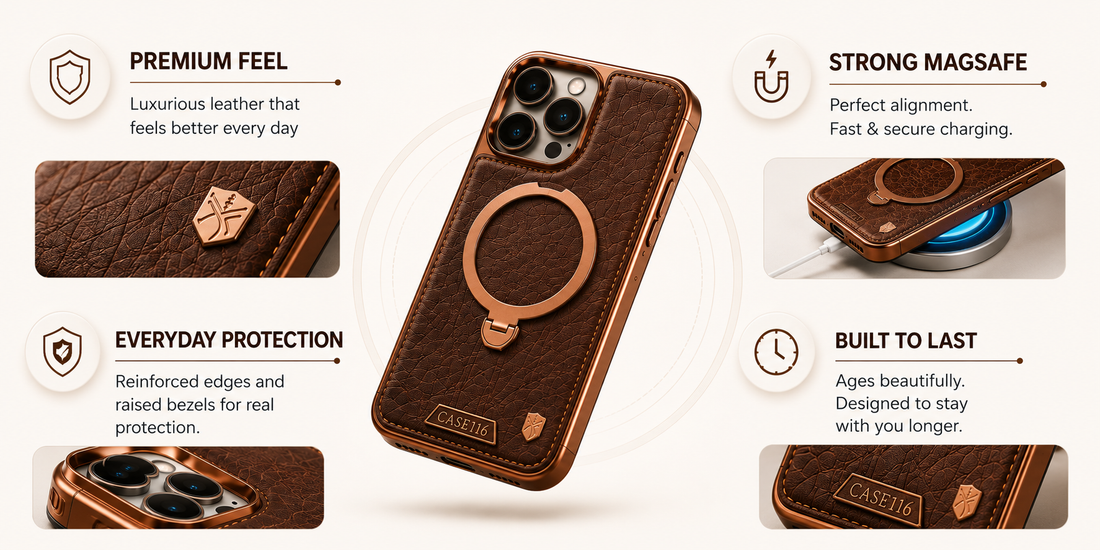 Leather vs Silicone iPhone Case: Which Should You Buy in 2026? (USA Guide) | Discover real differences, pros & cons, and why premium options like CASE116 offer the best long-term value.