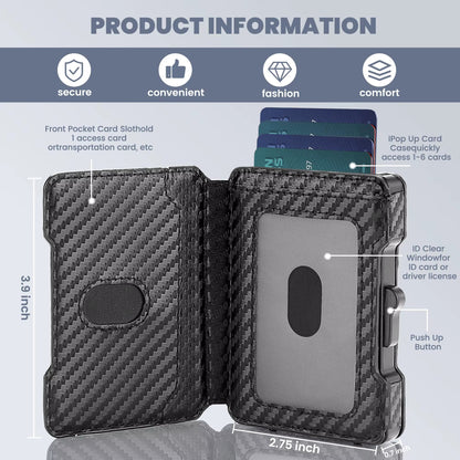 Tactical Edge: Ultra-Slim Carbon Fiber Pop-Up Cardholder
