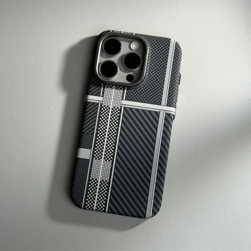 Carbon Fiber Magnetic Case for iPhone – Slim Shockproof MagSafe Cover