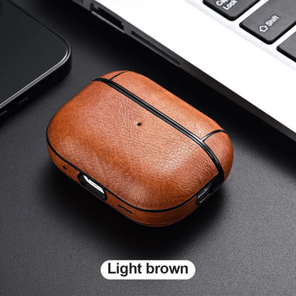 Luxury Leather AirPods Case – Shockproof Cover with Carabiner Clip