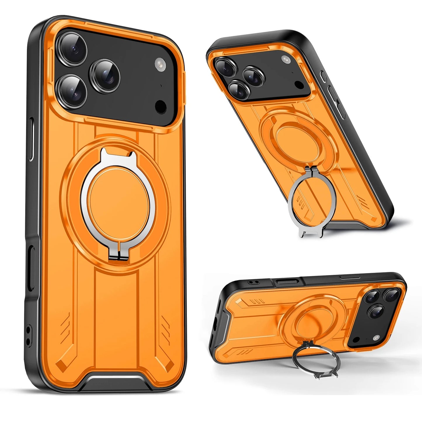 Shockproof Magnetic Case with Ring Stand – 360° Protection & Hands-Free Comfort for iPhone