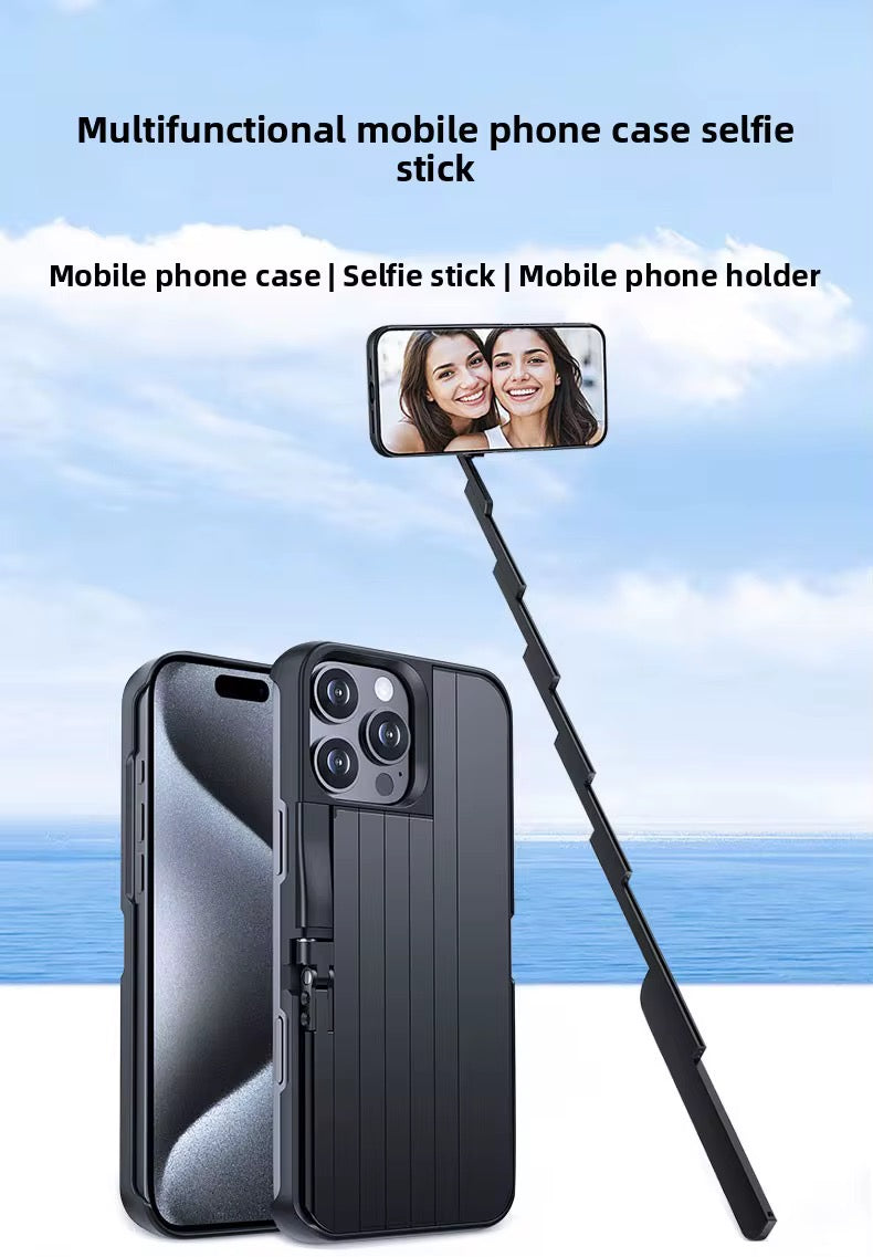 Magnetic iPhone Case with Built-in Selfie Stick – Sleek Protection & Hands-Free Photos