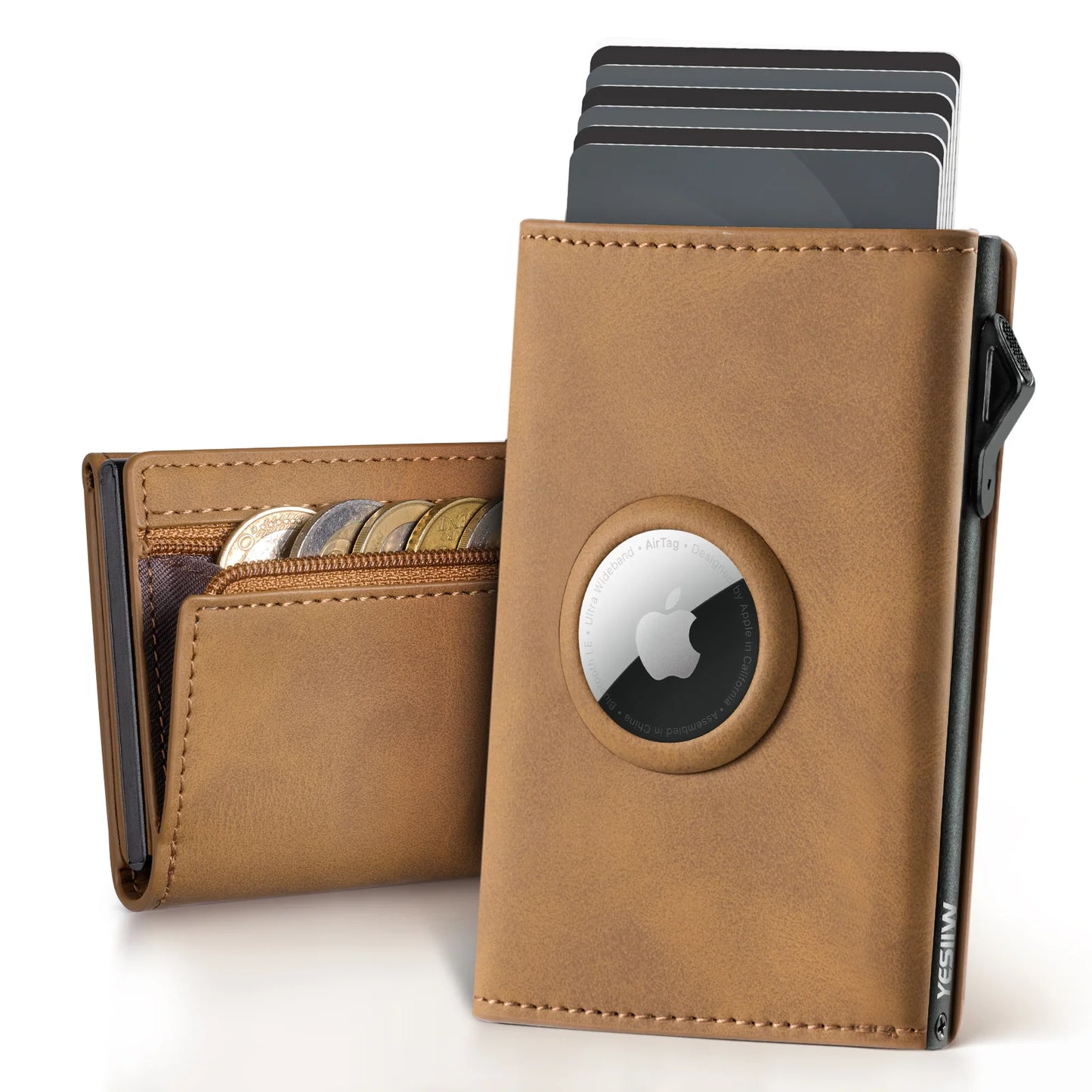 CONTRAST AirTag Wallet – Italian Leather AirTag Pocket