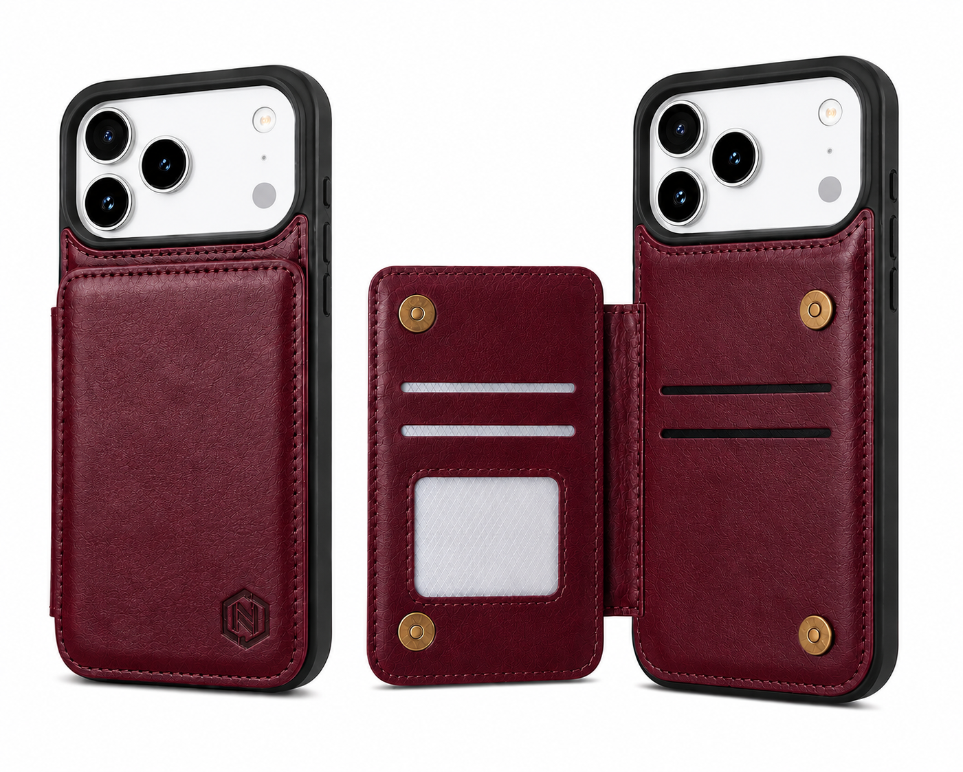 Carry Your Cards & Phone Together, Premium Leather Wallet Case for iPhone
