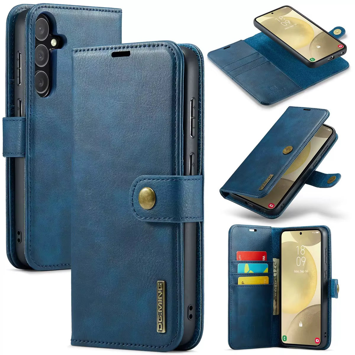 Premium Leather Wallet Case for Samsung Galaxy | Detachable Magnetic Cover & Card Holder