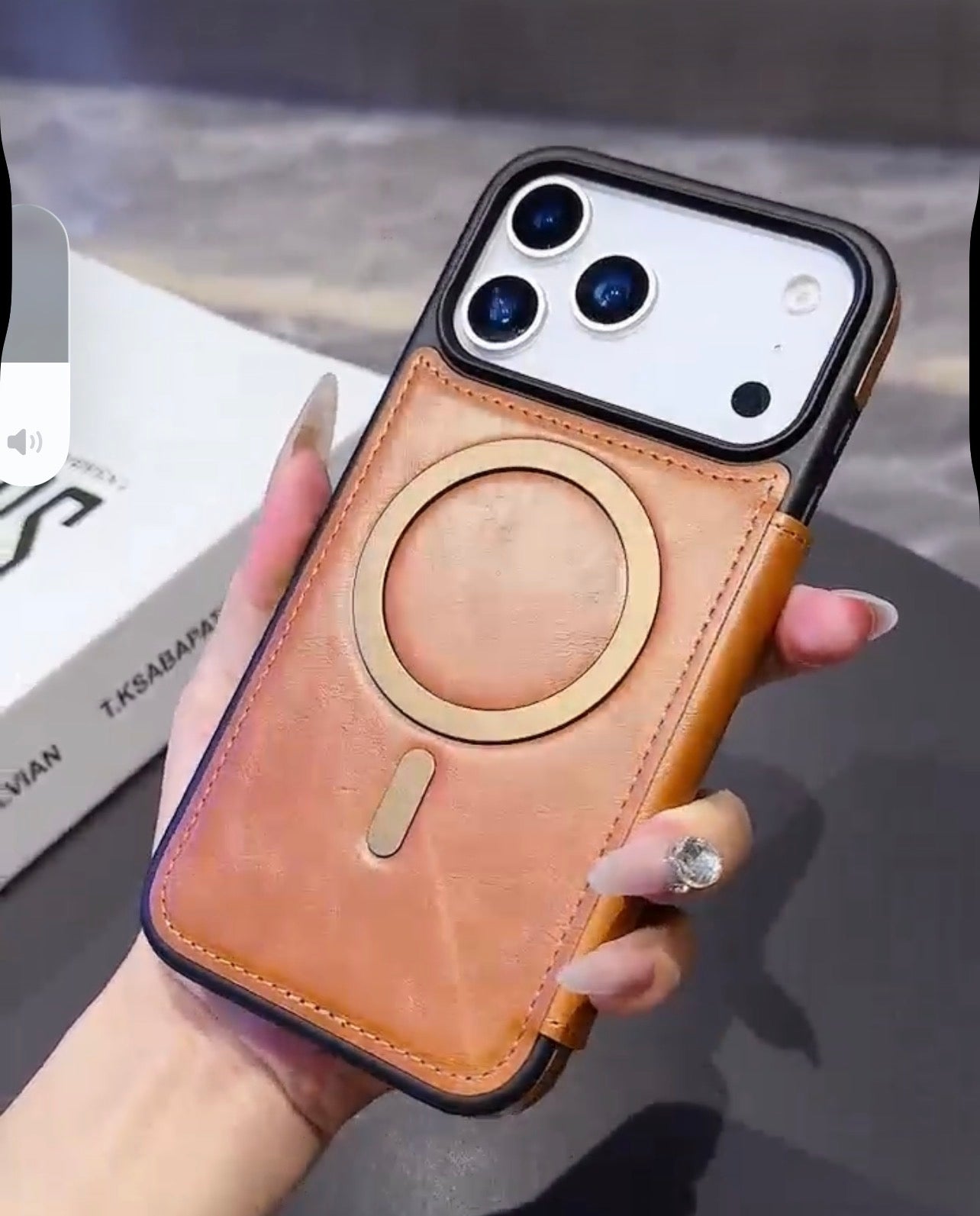 Luxury Leather MagSafe iPhone Case – 360° Protection, Card Holder & Elegant Design