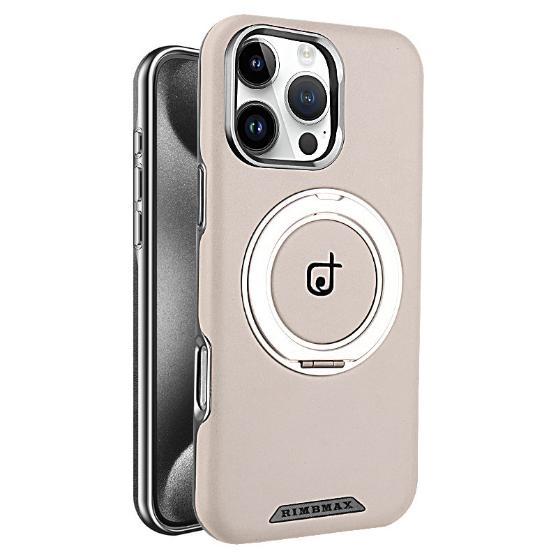 Phone case with a magnetic ring holder on a white background