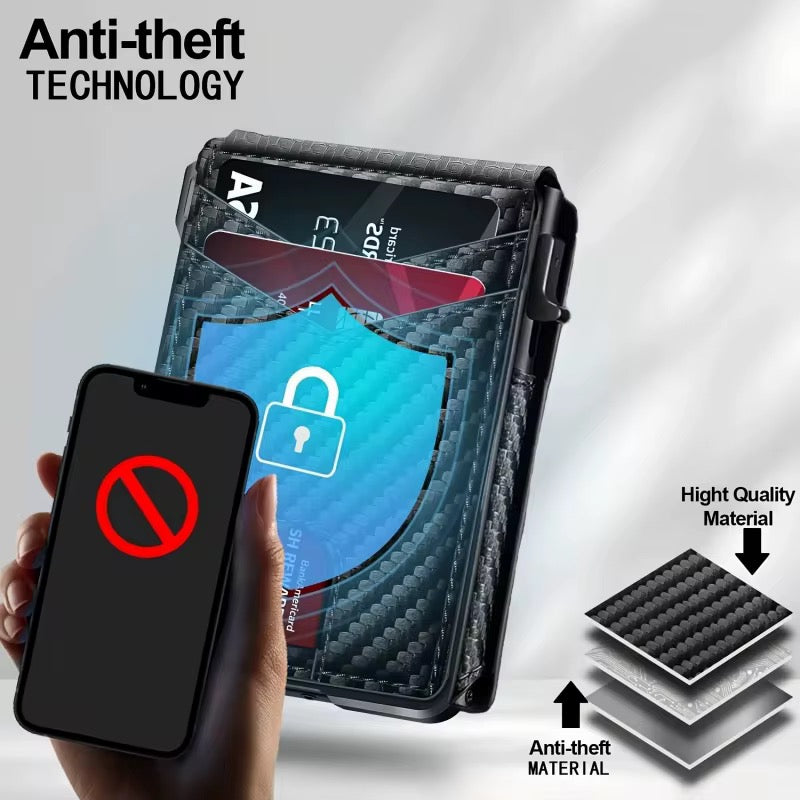 The Modern Minimalist: RFID-Blocking Pop-Up Leather Cardholder