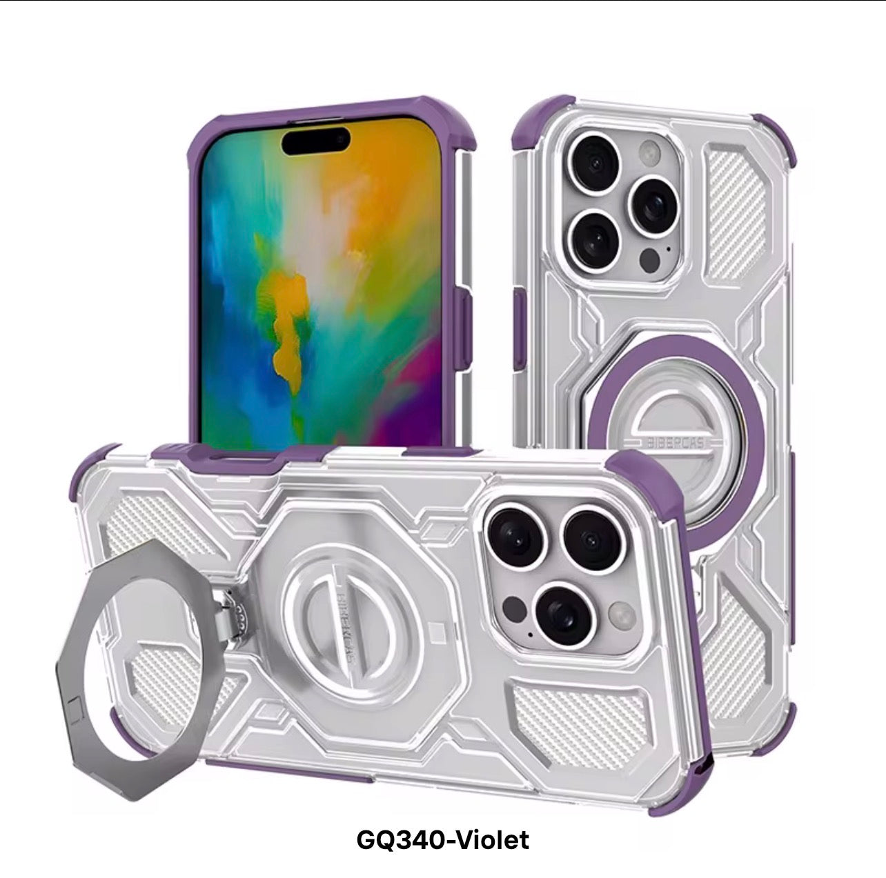 Crystal Clear Shockproof Case with Magnetic & Ring Holder