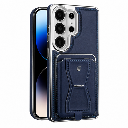 Luxury Leather Wallet Case for Samsung Galaxy – Magnetic Card Holder & Foldable Stand