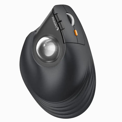 Vertical wireless trackball mouse with Bluetooth, ergonomic thumb design, rechargeable rollerball mouse for laptop and PC
