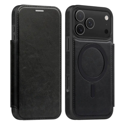 Luxury Leather MagSafe iPhone Case – 360° Protection, Card Holder & Elegant Design
