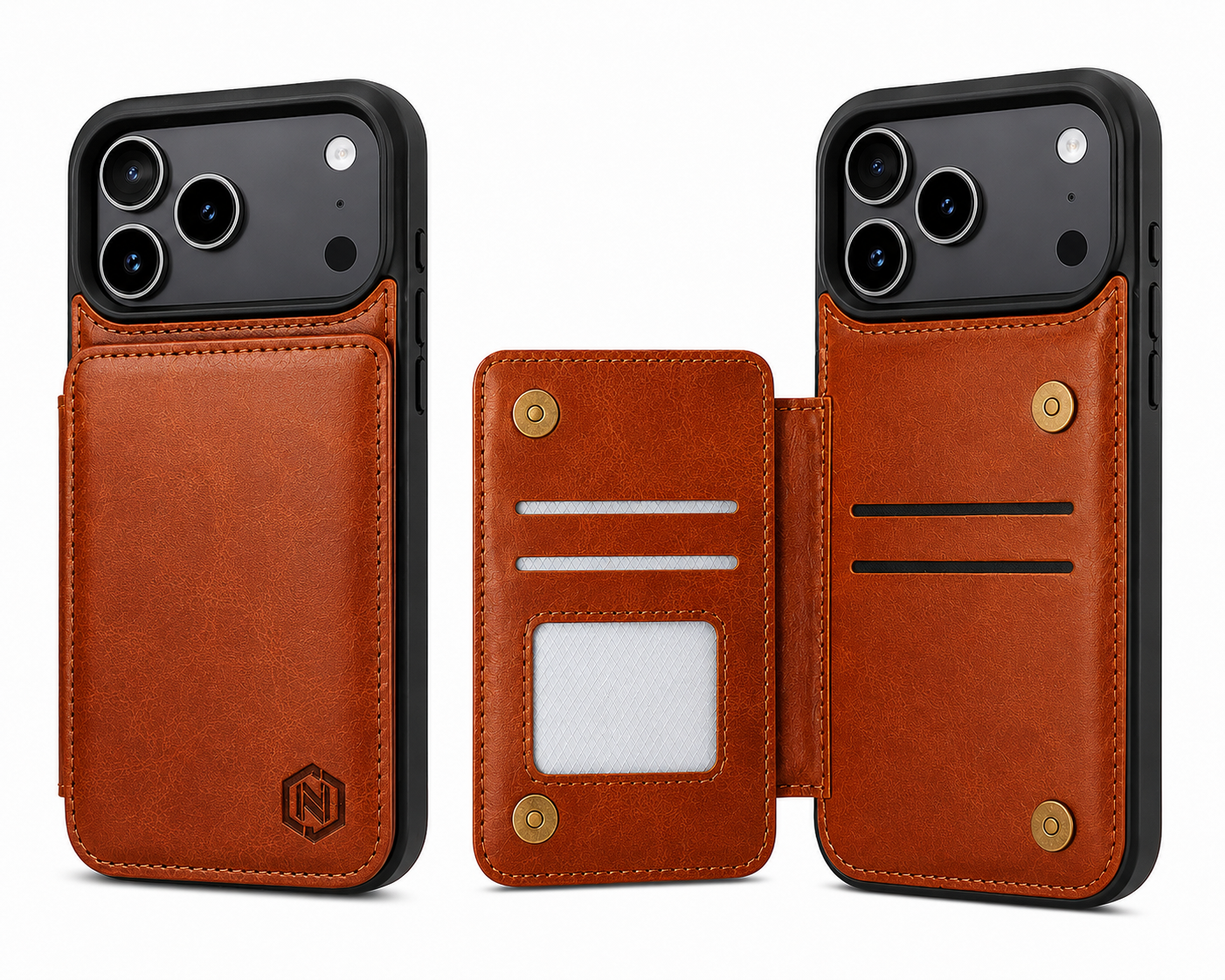 Carry Your Cards & Phone Together, Premium Leather Wallet Case for iPhone