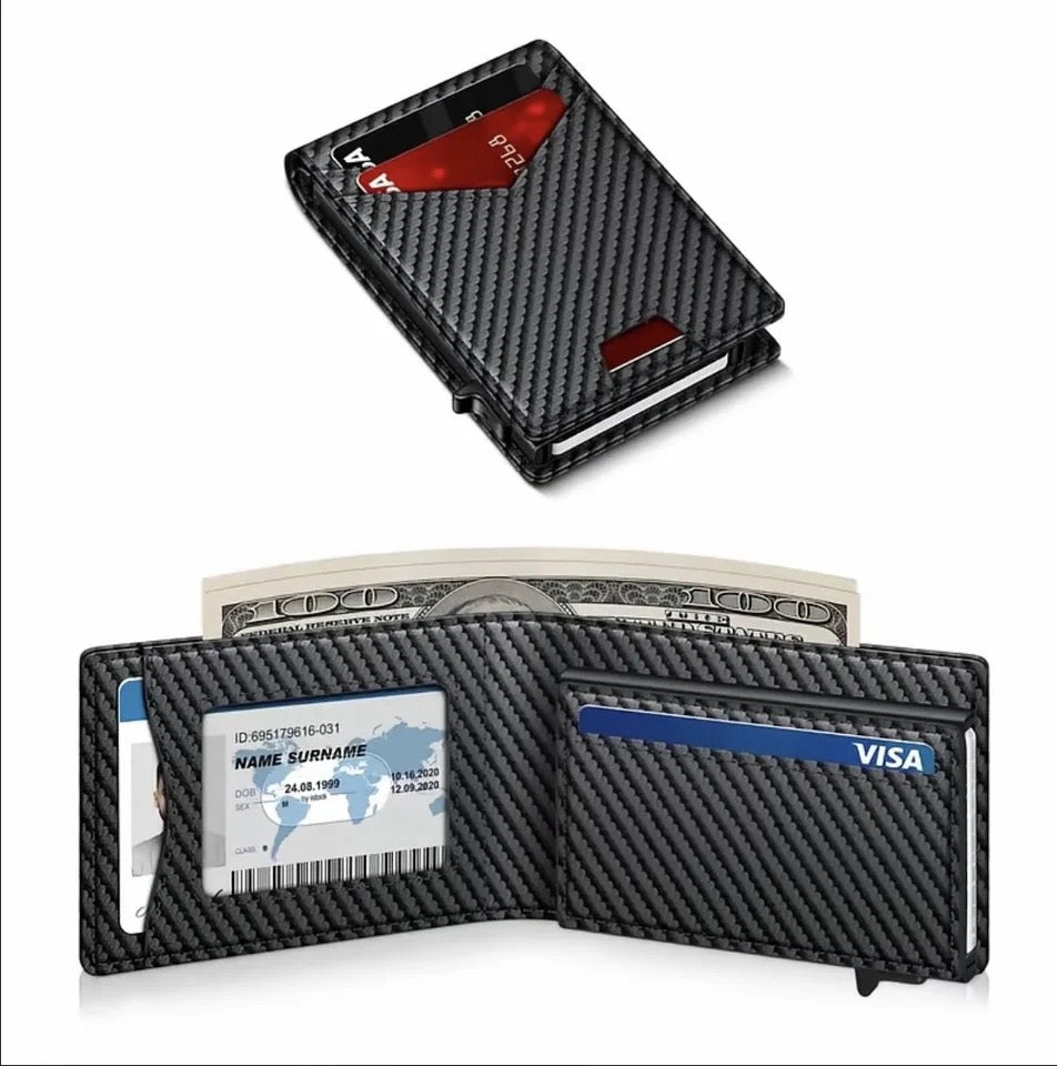 Premium Slim Leather Wallet with RFID Protection, Cash & Multi-Card Storage