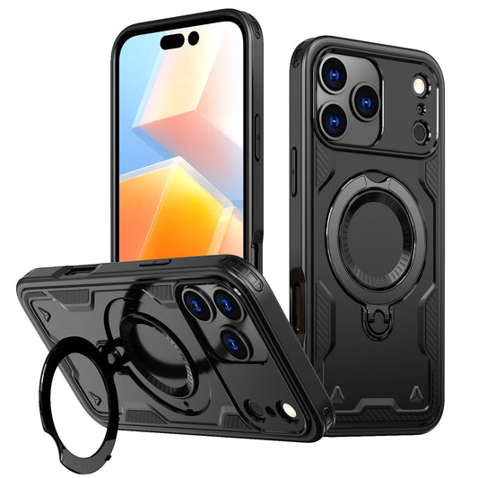 Shockproof iPhone Case with 360° Ring Stand – Full Protection, Anti-Scratch & Magnetic Mount Compatible