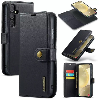 Premium Leather Wallet Case for Samsung Galaxy | Detachable Magnetic Cover & Card Holder