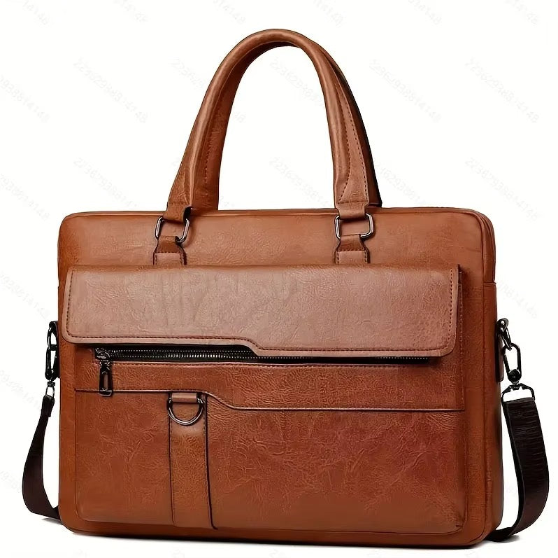 Sleek Executive Leather Laptop Messenger – Modern Business Commuter Bag