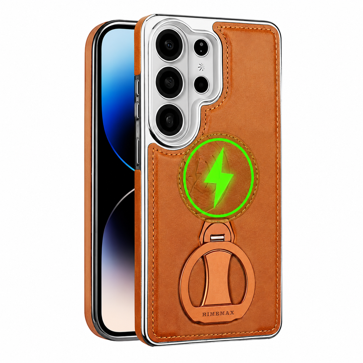 Premium Samsung Luxus-Lederhülle mit MagSafe-Kompatibilität & 360° drehbarem Ständer
