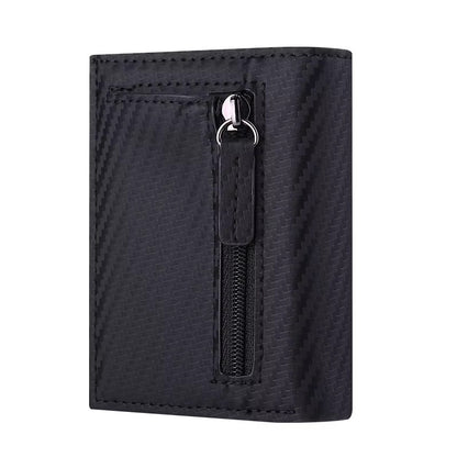 Modern Men's Slim Leather Trifold Wallet – Zippered Coin Pouch & Multi-Card Holder