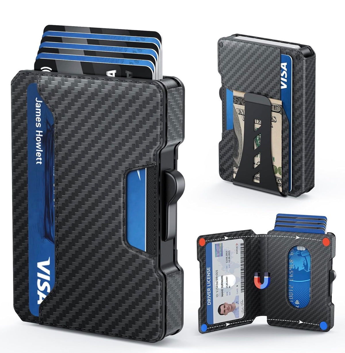 Tactical Edge: Ultraschlanker Carbonfaser Pop-Up Kartenhalter