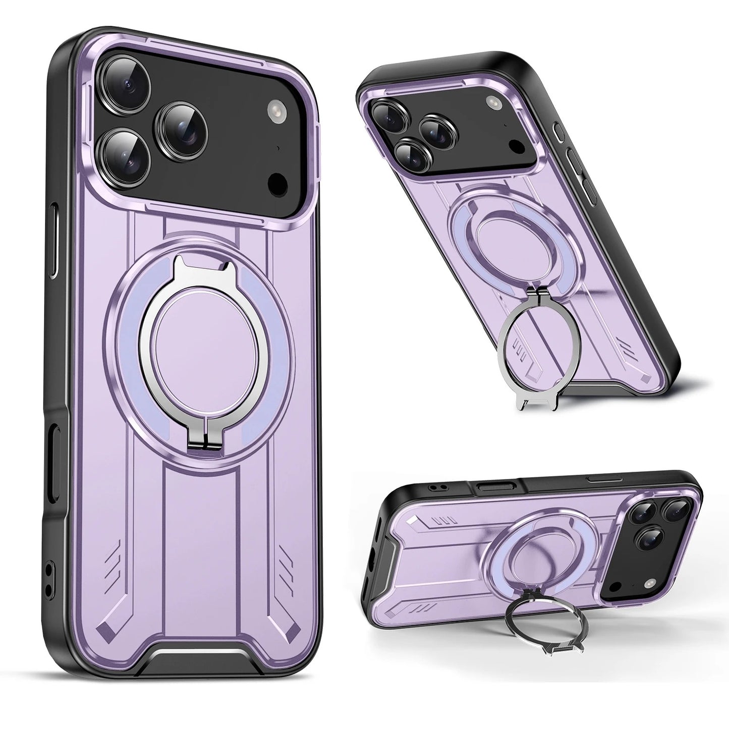 Shockproof Magnetic Case with Ring Stand – 360° Protection & Hands-Free Comfort for iPhone