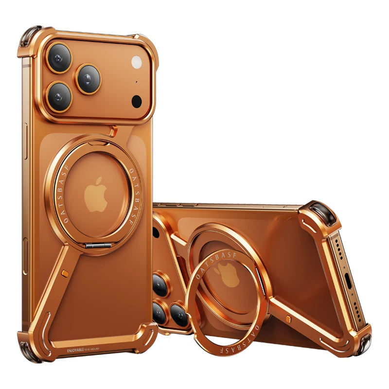 iPhone Luxury Magnetic Case – 360° Shockproof Protection with Rotating Ring Stand