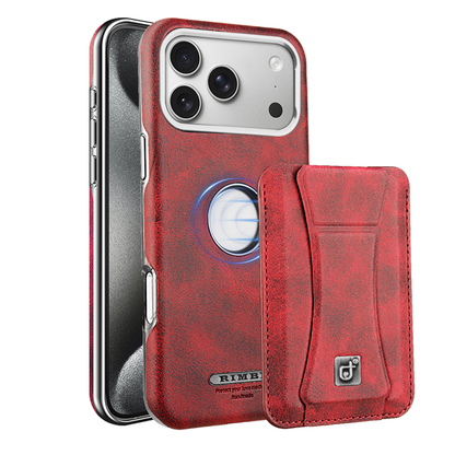 Supreme Elegance: Premium Leather iPhone Case with Magnetic Stand and Built-in Card Holder