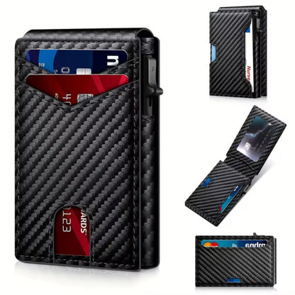 The Modern Minimalist: RFID-Blocking Pop-Up Leather Cardholder