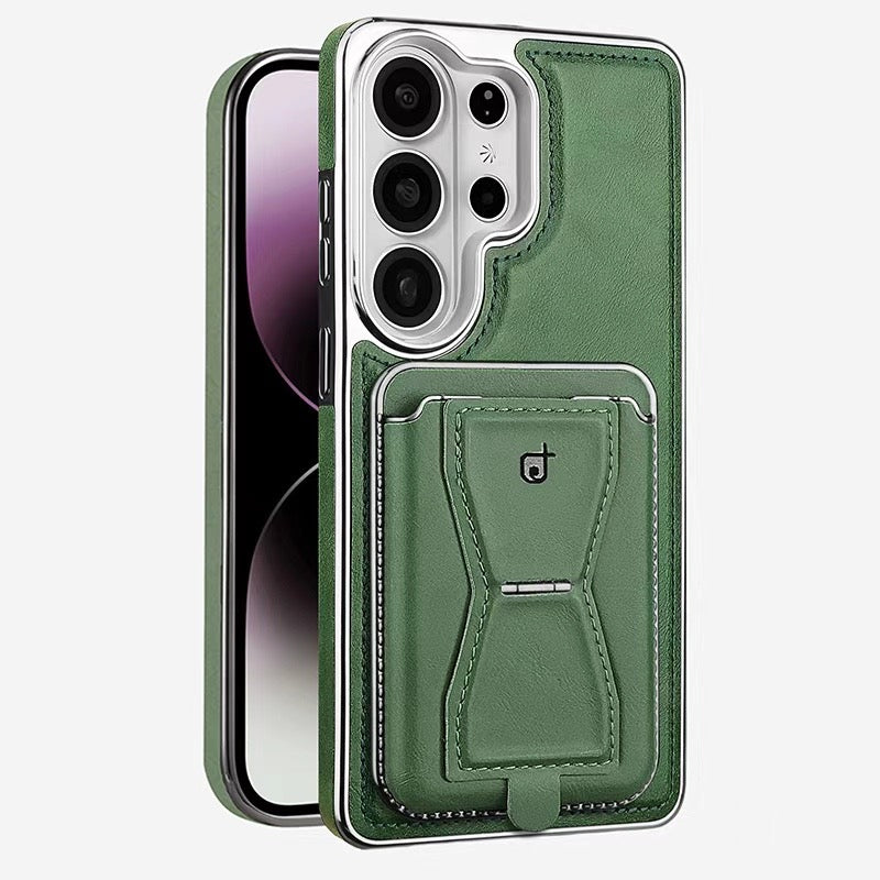 Luxury Leather Wallet Case for Samsung Galaxy – Magnetic Card Holder & Foldable Stand
