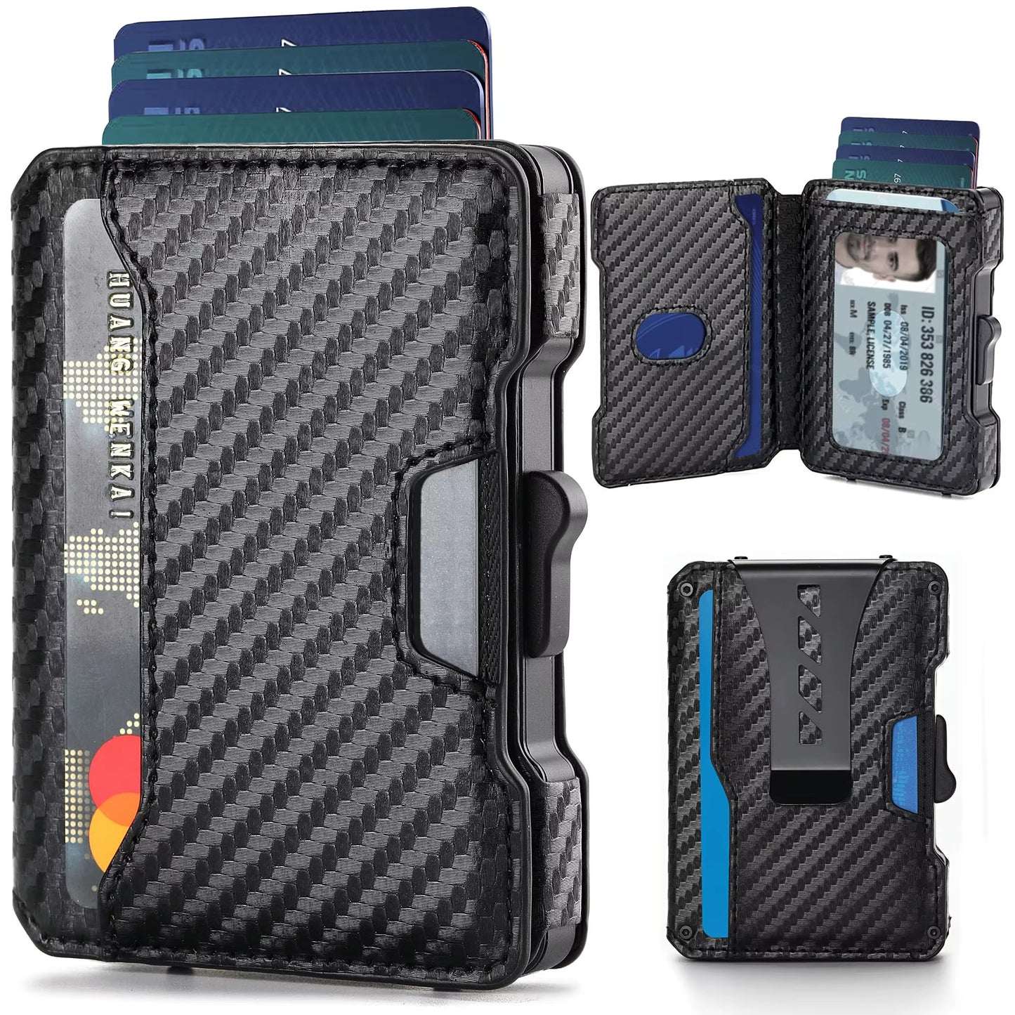 Tactical Edge: Ultra-Slim Carbon Fiber Pop-Up Cardholder