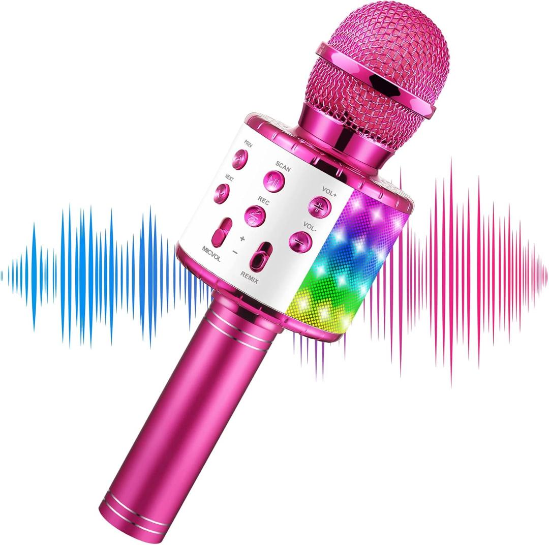 Bluetooth Karaoke Microphone – Powerful Sound, Colorful LED Lights & Guaranteed Fun