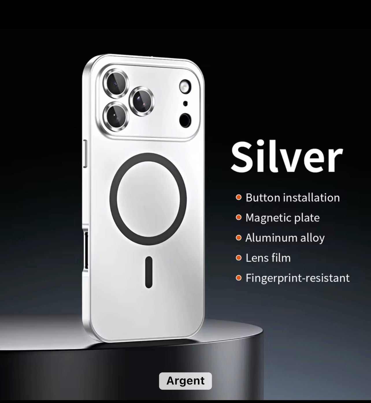 Full Metal iPhone Case with Camera Protection & MagSafe Compatible – Durable 360° Cover for All-Around Protection