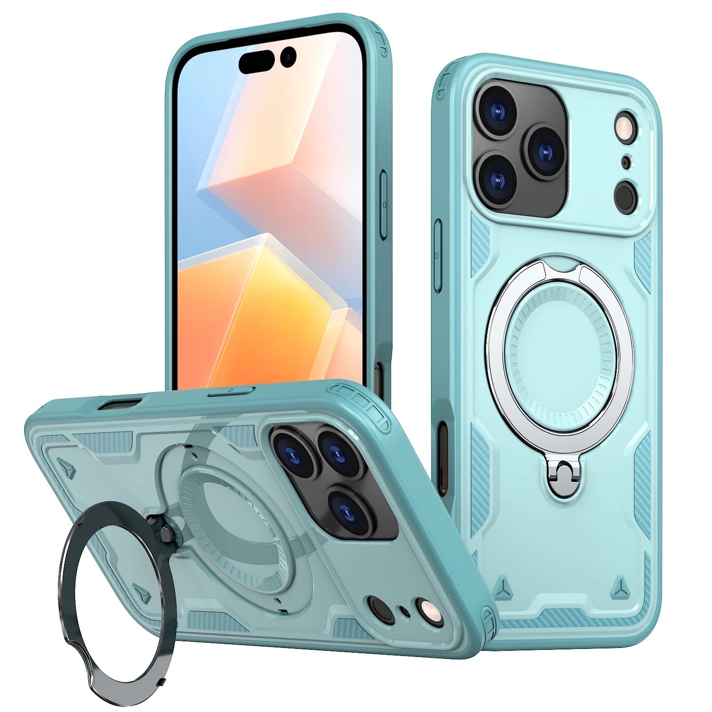Shockproof iPhone Case with 360° Ring Stand – Full Protection, Anti-Scratch & Magnetic Mount Compatible