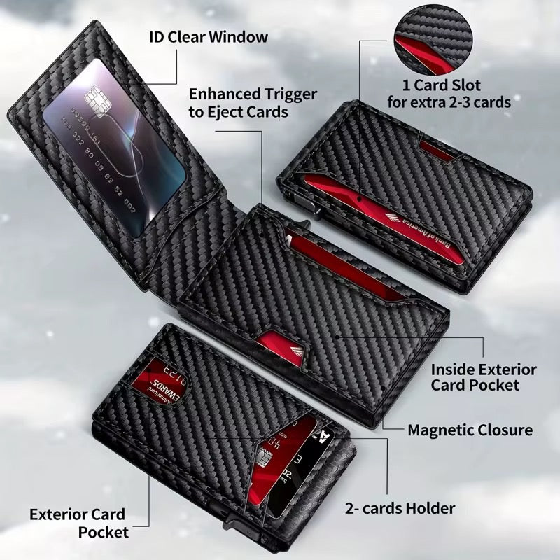 The Modern Minimalist: RFID-Blocking Pop-Up Leather Cardholder