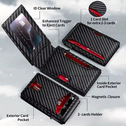 The Modern Minimalist: RFID-Blocking Pop-Up Leather Cardholder