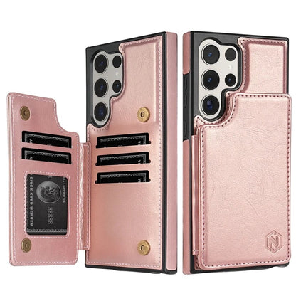 Leather Wallet Phone Case with Pocket Card Holder, Magnetic Flap Cover for Samsung Galaxy