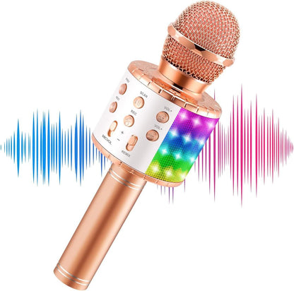 Bluetooth Karaoke Microphone – Powerful Sound, Colorful LED Lights & Guaranteed Fun