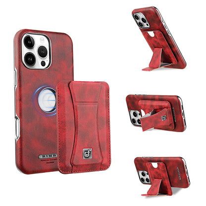 Supreme Elegance: Premium Leather iPhone Case with Magnetic Stand and Built-in Card Holder