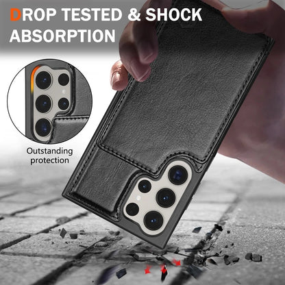 Leather Wallet Phone Case with Pocket Card Holder, Magnetic Flap Cover for Samsung Galaxy