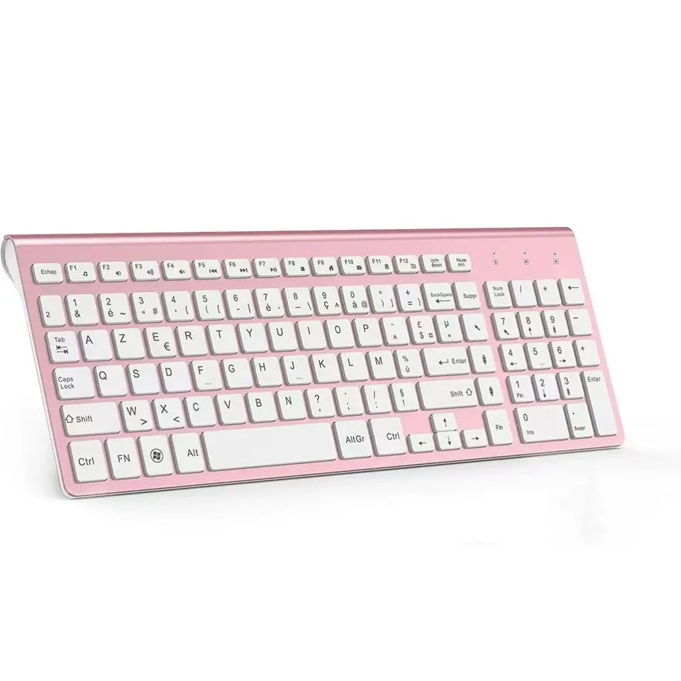 Premium Ultra-Thin Wireless Computer Keyboard – Full-Size Ergonomic Desk Keyboard with Number Pad for Windows & Laptop