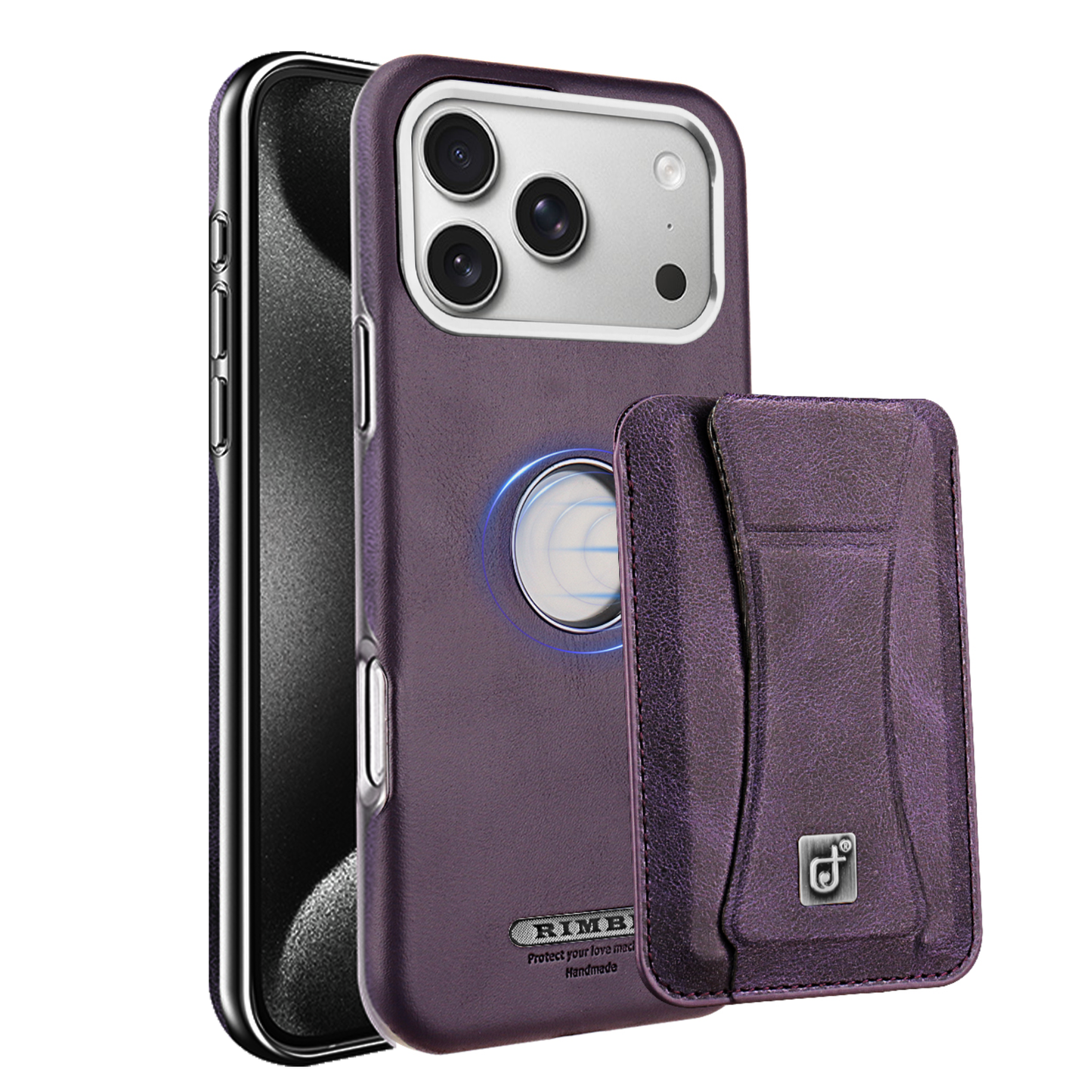 Supreme Elegance: Premium Leather iPhone Case with Magnetic Stand and Built-in Card Holder