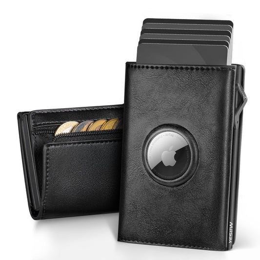 CONTRAST AirTag Wallet – Italian Leather AirTag Pocket