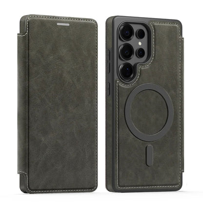 Luxury Leather Samsung Case with Magnetic Closure & MagSafe Compatibility – Elegance, Protection, and Ultimate Comfort