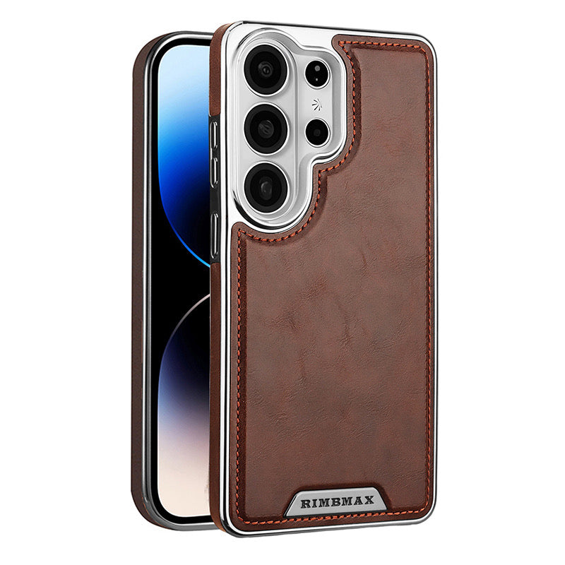 Luxury Leather Case for Samsung Galaxy – Magnetic Wireless Charging Cover
